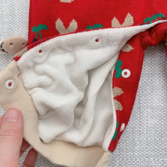 Chinese QiPao Red sweater long sleeve bodysuit - Picture 7 of 11